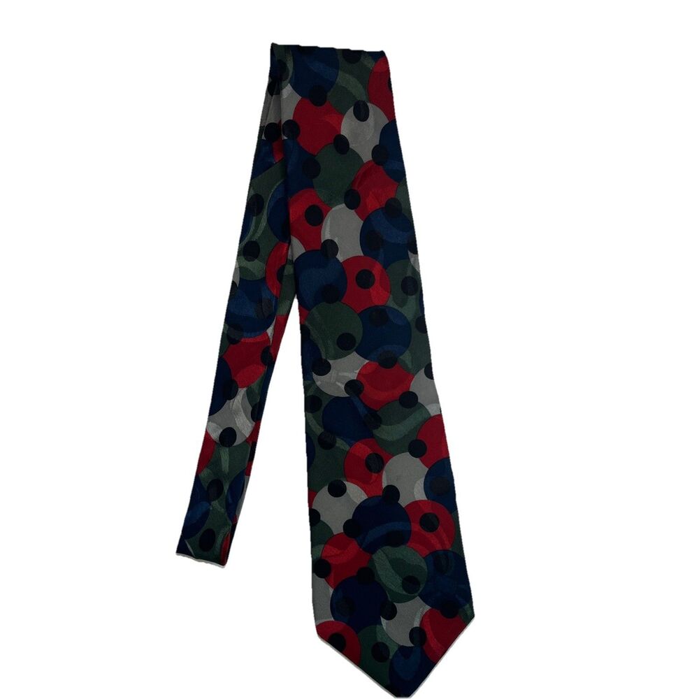 Je Suis Men's Multi-Color Geometric Art Deco 100% Silk Necktie